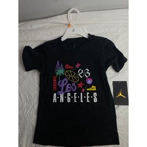 Kids Jordan Los Angeles Graphic T Shirt Black Size 5